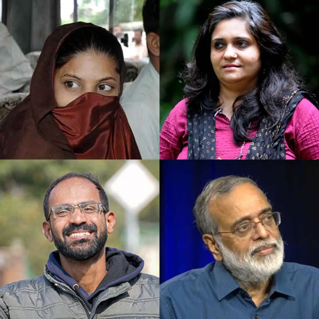 സാഹിറ ഷെയ്ഖ്, ടീസ്റ്റ സെതൽവാദ്, സിദ്ദിഖ് കാപ്പൻ, പ്രബീർ പുർകയസ്ത