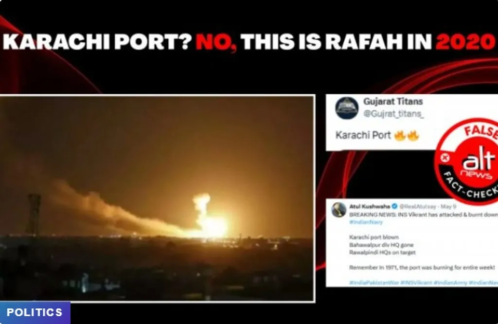 കറാച്ചി തുറമുഖം ആക്രമിക്കുന്നതിന്റേത് എന്ന പേരിൽ മലയാളം മാധ്യമങ്ങൾ അടക്കം കാണിച്ച വീഡിയോകൾ വ്യാജമാണെന്ന് തുറന്നു കാട്ടിയത് മുഹമ്മദ് സുബൈറും ആൾട്ട് ന്യൂസുമുൾപ്പെടെയുള്ള സ്വതന്ത്ര മാധ്യമപ്രവർത്തകരും സ്ഥാപനങ്ങളുമാണ്.