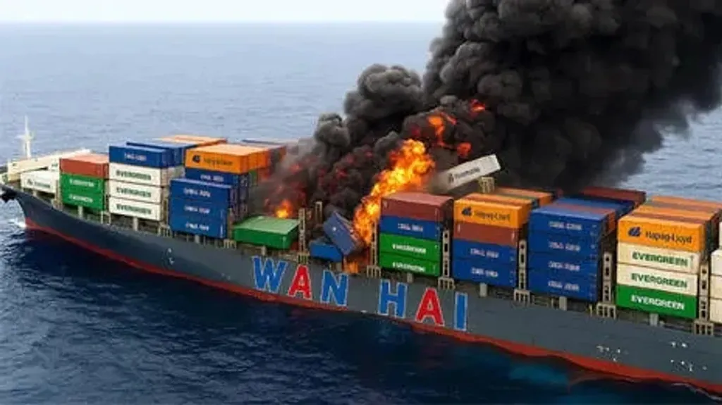 WAN HAI- 503 എന്ന സിംഗപ്പുർ പതാകയേന്തിയ കണ്ടെയ്നർ കപ്പലിൽ കത്തുന്ന ദ്രാവകങ്ങളും ഖരവസ്തുക്കളും, സ്വയമേവ കത്തുന്ന പദാർത്ഥങ്ങൾ, വെള്ളവുമായി സമ്പർക്കം വരുമ്പോൾ കത്തുന്ന വാതകങ്ങൾ പുറപ്പെടുവിക്കുന്ന പദാർത്ഥങ്ങൾ, വിഷവസ്തുക്കൾ തുടങ്ങിയ അപകടകരമായ വസ്തുക്കളാണുള്ളത്.