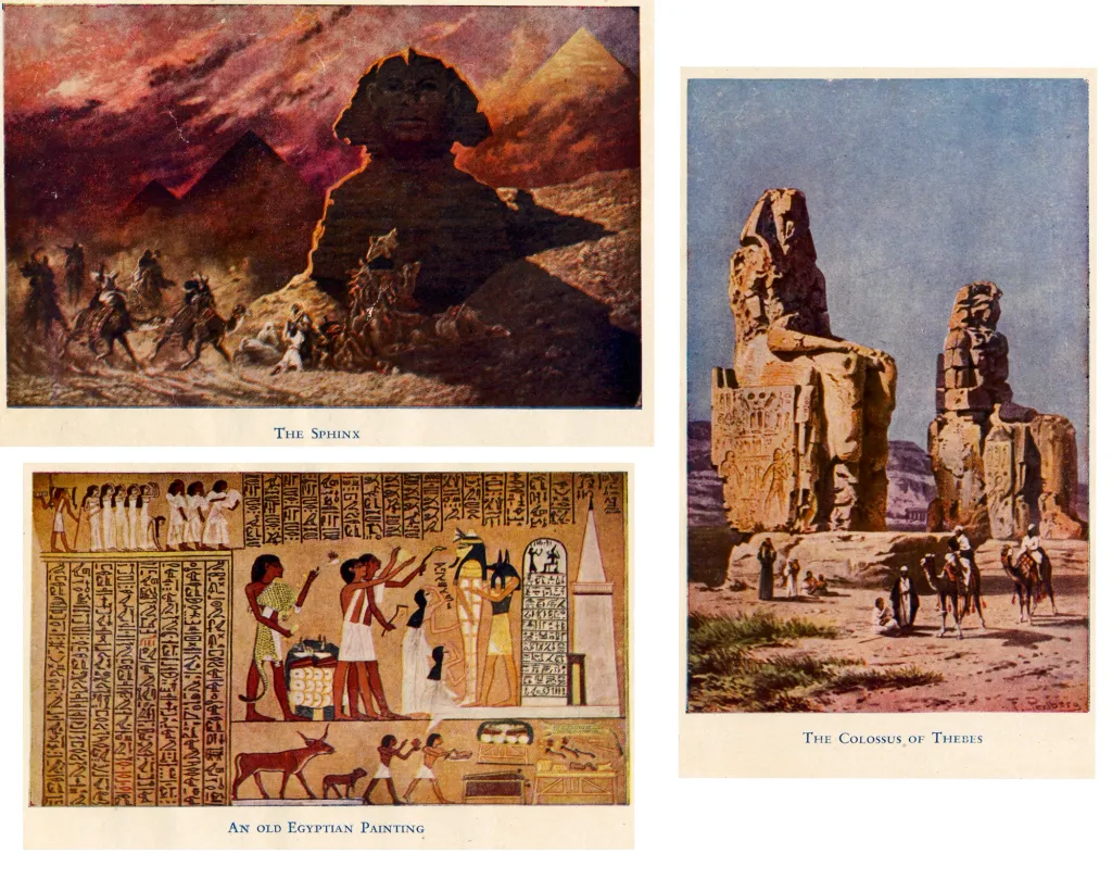 താൻ ഇന്ദിരയ്ക്ക് എഴുതിയ കത്തുകൾ പുസ്തകമായി പ്രസിദ്ധീകരിക്കുമ്പോൾ അതിൽ ഉൾപ്പെടുത്തേണ്ട ചിത്രങ്ങൾ തെരഞ്ഞെടുക്കുന്നതിലും നെഹ്റു ഏറെ സൂക്ഷ്മത പുലർത്തി. ഈജിപ്ഷ്യൻ Sphinx ആണ് ആരംഭ ഭാഗത്ത് ഉൾപ്പെടുത്തിയ ചിത്രം. ഇതിനു പുറമെ ഈജിപ്ഷ്യൻ സംസ്കാരത്തിന്റെ നാല് ചിത്രങ്ങൾ കൂടി ഉൾപ്പെടുത്തി. 