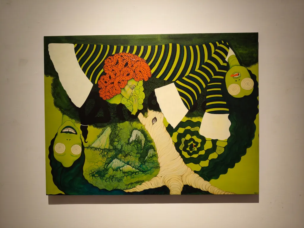  മരപ്പൊത്തും  സർപ്പവും ഒക്കെ ഉണ്ടെങ്കിലും പാപബോധം തീരെയില്ലാത്ത ഒരു ചിത്രമാണ് 'രമണത്തിനു തൊട്ടരികിൽ' | Ramanathinu Thottarikil | Acrylic on Canvas | 92x122 cm