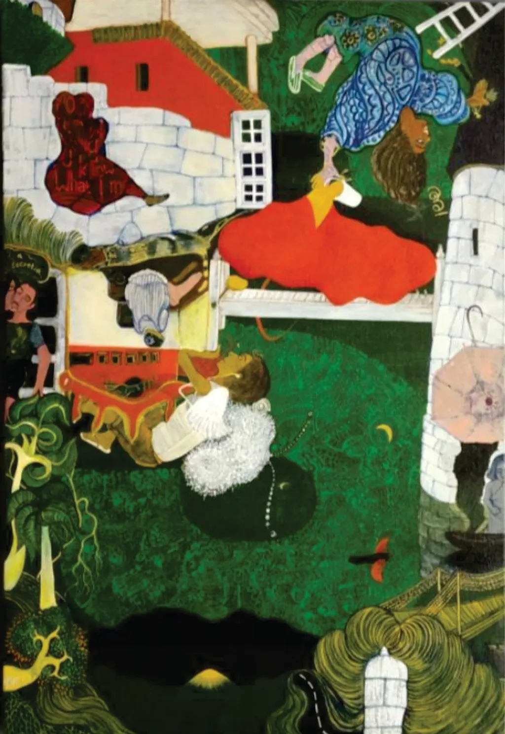 ഏറ്റവും സംസ്കാരമുദ്രിതമായ ശരീരങ്ങൾ വരയ്ക്കുമ്പോഴും ആമി 'മലയാളി ആർട്ടിസ്റ്റ് ' എന്ന ഗണത്തിൽ ഒതുങ്ങുന്നില്ല | വീഴുമ്പോൾ അവൾ | Acrylic on Canvas | 22x15 Inches | Year: 2019