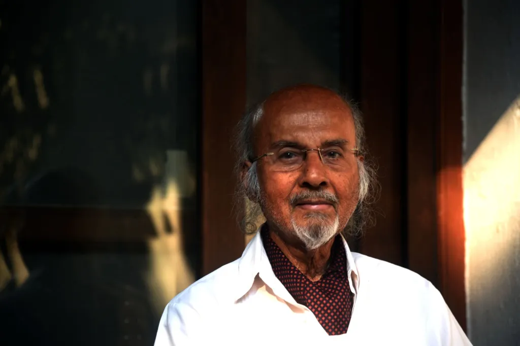 ടി.ജെ.എസ് ജോർജിനെ അവസാനമായി കണ്ടപ്പോൾ ലേഖകൻ സജി ജെയിംസ് എടുത്ത ചിത്രം. 