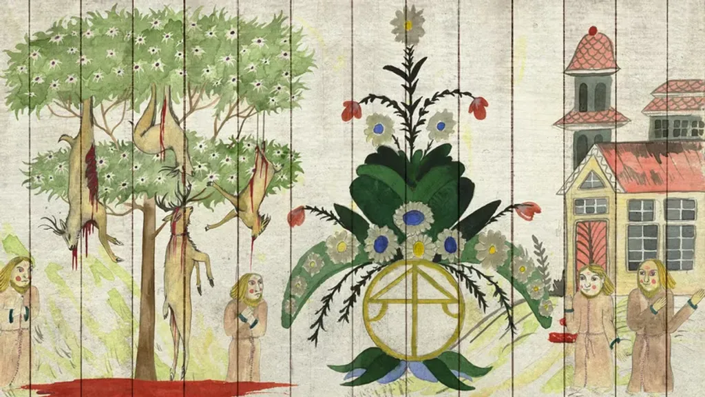 മിഡ്സൊമ്മറിൽ പെയിന്റിങ്ങുകളുടെ നിരന്തര കാഴ്ചയിലൂടെ ഫ്രെയിമിലെ ചാക്രികസ്വഭാവം കൃത്യമായി കാണിക്കുന്നു. പെയിൻ്റിങ്ങിൽ കാണുന്നതാണ് അടുത്തതായി സംഭവിക്കുന്നതും.