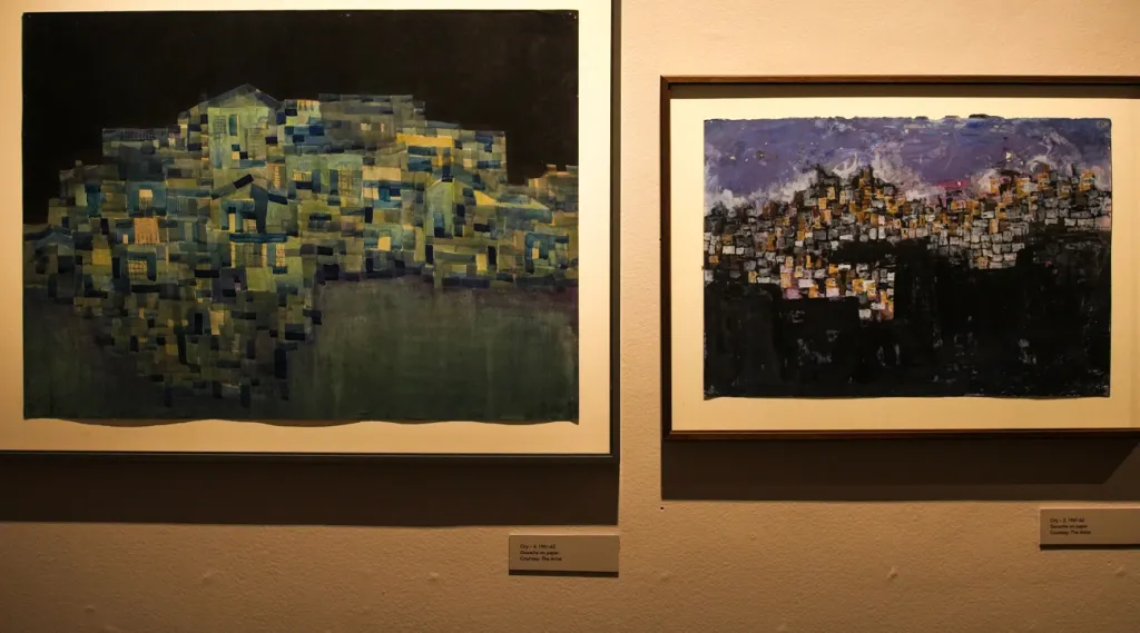 ആൽമരങ്ങളുടെ മേലാപ്പുകൾ, പ്രാദേശിക കമ്പോളങ്ങളിലെ ശബ്ദകോലാഹലങ്ങൾ,  തൊട്ടുതൊട്ടു കിടക്കുന്ന അയൽ പ്രദേശങ്ങളുടെ ഊടുവഴികൾ, അലസമായി കറങ്ങി നടക്കുകയും തെരുവുകളുടെ നടുക്കു നിന്ന് സല്ലപിക്കുകയും ചെയ്യുന്ന ആളുകൾ, ഇതെല്ലാം ഷെയ്ഖിന്റെ പെയിന്റിംഗുകളിൽ ബറോഡയിൽനിന്നുള്ള ഇന്ത്യൻ ജീവിതദൃശ്യങ്ങളായി പ്രത്യക്ഷപ്പെടുന്നതു കാണാം. 