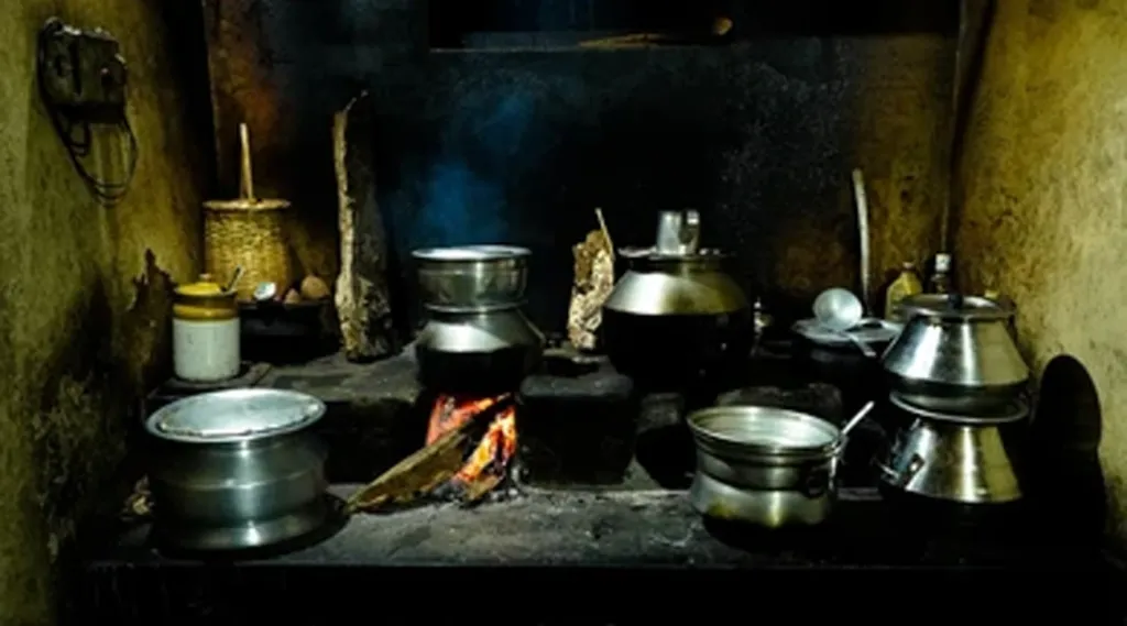 ഇൻസ്റ്റൻഡ് ഫുഡും ഇൻസ്റ്റാമാർട്ടും ഇല്ലാക്കാലമാണ്. കുറ്റിയിൽ നിന്നിറങ്ങി കുഴൽ വഴി വീട്ടിലെത്തി തുടങ്ങിയ പാചകവാതകം പോലും പ്രചുരപ്രചാരത്തിൽ ഇല്ലാക്കാലം. കരിപിടിച്ച ചുമരുകൾ അടുക്കളയ്ക്ക് അലങ്കാരമായ കാലം. 