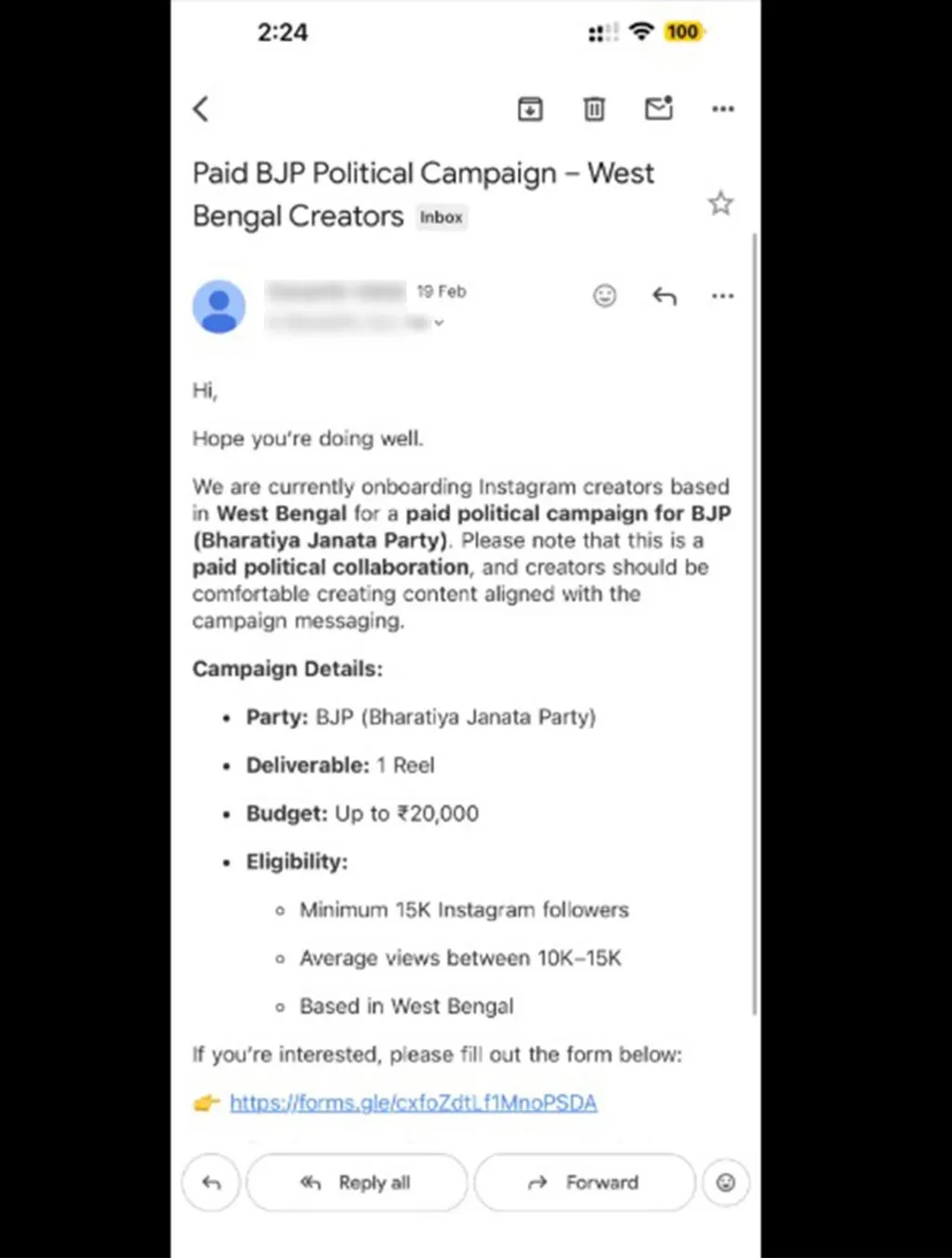 ഇന്ത്യ ഹേറ്റ് ലാബിന്റെ റിപ്പോർട്ട് പ്രകാരം, ഇന്ത്യയിൽ കഴിഞ്ഞ ഒരു വർഷത്തിനിടെ ഉണ്ടായ ഡിജിറ്റൽ വിദ്വേഷ പ്രചാരണങ്ങളിൽ 60 ശതമാനവും ജനങ്ങളിലേക്ക് എത്തിയത് പ്രാദേശിക വ്ളോഗർമാരിലൂടെയാണ്. (Source: The Telegraph online).