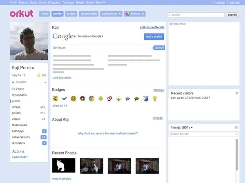 ഓട്ടോഗ്രാഫെല്ലാം മാഞ്ഞുപോയ കാലത്തുനിന്ന് നേരെ നടന്നുകയറിയത് ഓർക്കൂട്ടിന്റെ ലോകത്തേക്കായിരുന്നു.