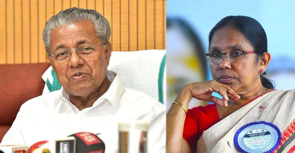 പിണറായി വിജയൻ, കെ.കെ. ശൈലജ. നിപ്പ- കോവിഡ് പ്രതിസന്ധികാലത്ത് ഒരു ജനക്ഷേമമാതൃത്വ-സ്ത്രൈണതയെ പ്രകടനത്തിലൂടെ ഉറപ്പിക്കാൻ കെ. കെ. ശൈലജയ്ക്കു കഴിഞ്ഞെങ്കിലും പരമാധികാരപിതൃത്വപുരുഷത്വം അതിനെ അതിവേഗം നിർവീര്യമാക്കി.
