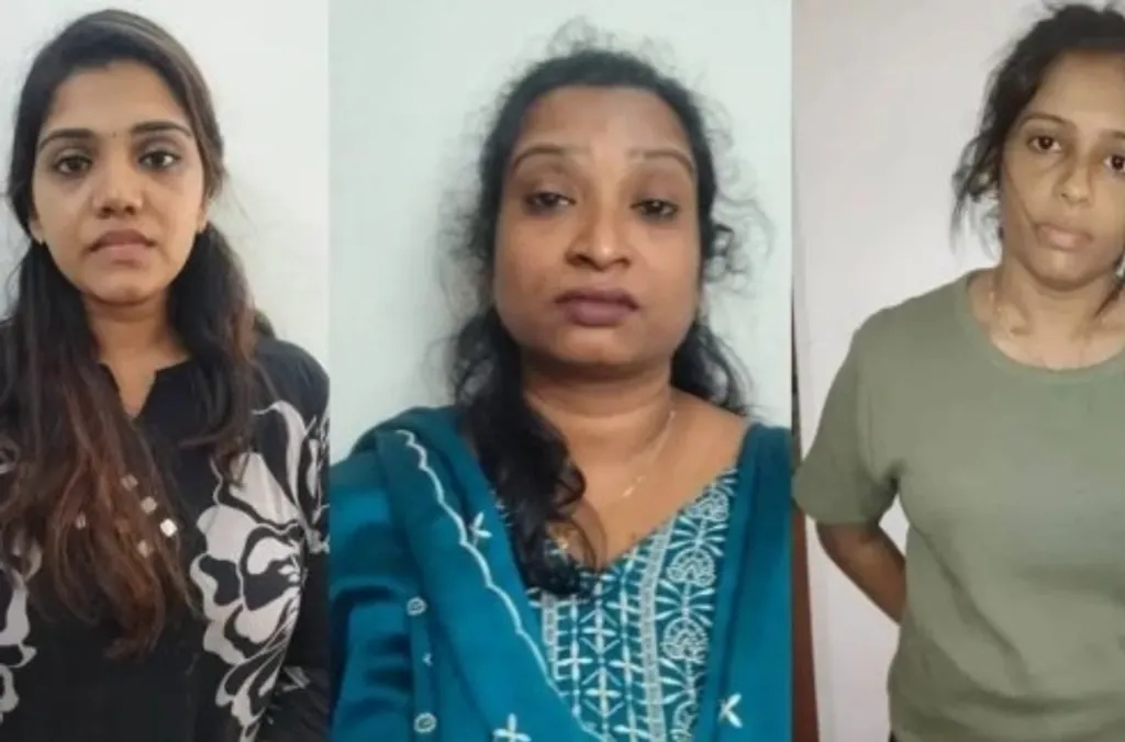 കോഴിക്കോട് ലഹരി ഇടപാട് കേസില്‍ പിടിയിലായ അധ്യാപകരായ കാവ്യ, കീർത്തന, നീഷ്മ