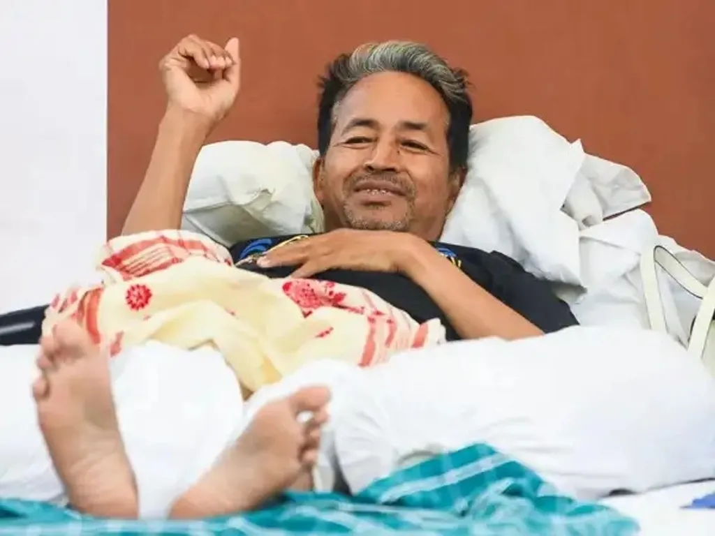 സോനം വാങ്ച്ചുക് നിരാഹാര സമരത്തിൽ.
