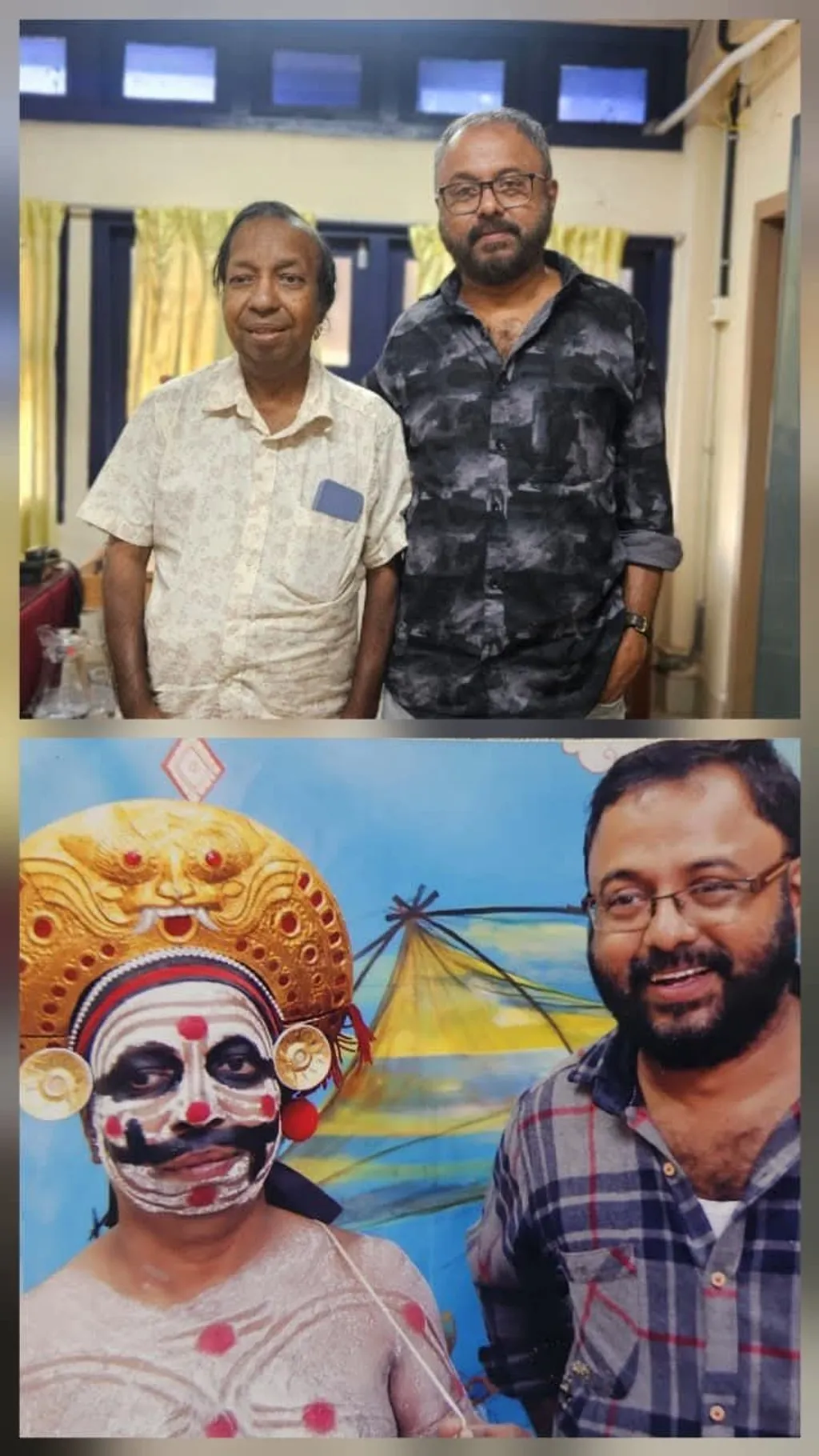 കൂത്ത് / കൂടിയാട്ട കലാകരൻ മാണി വാസുദേവചാക്യാരും കെ.വി. ശരത് ചന്ദ്രനും.