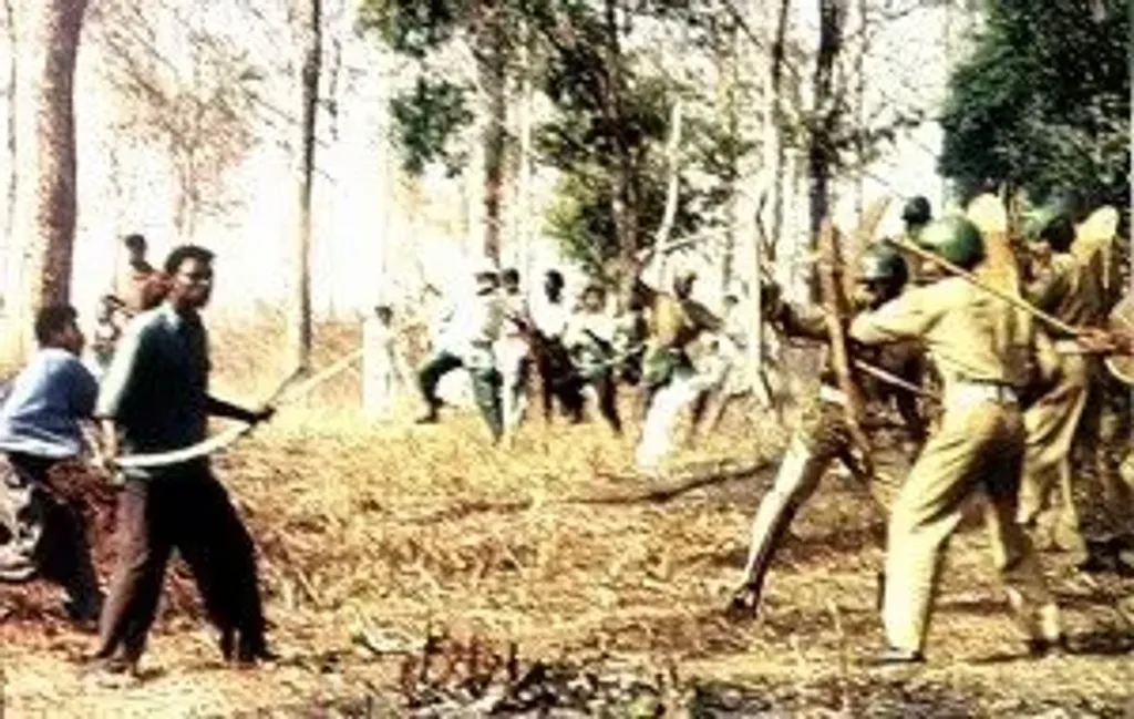 മുത്തങ്ങ സമരഭൂമിയിലെ സംഘർഷം.