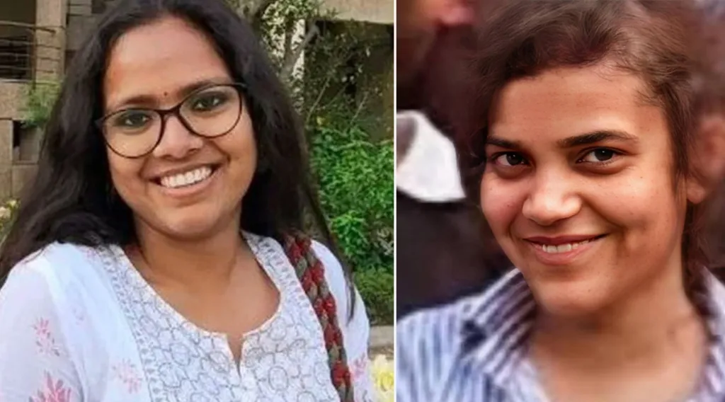 സൃഷ്ടിക്കൊപ്പം നോയ്ഡയിലെ ഫാക്ടറി തൊഴിലാളിയായ മനീഷ ചൗഹാനും (വലത് ) ദൽഹി യൂണിവേഴ്‌സിറ്റി റിസർച്ച് സ്‌കോളറായ ആകൃതി ചൗധരിയും ജയിലിലാണ്.